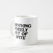 Puur buiten de ruimte overleven koffiemok (Voorkant links)