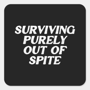Puur buiten de ruimte overleven vierkante sticker