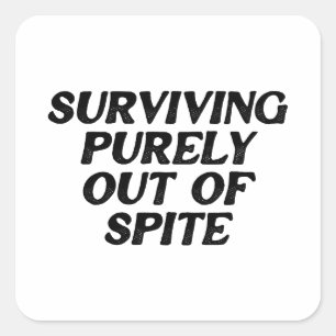 Puur buiten de ruimte overleven vierkante sticker
