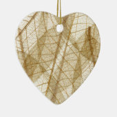 Puur Crème Beige Kant Bladeren Keramisch Ornament (Rechts)