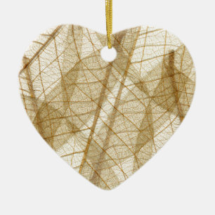 Puur Crème Beige Kant Bladeren Keramisch Ornament