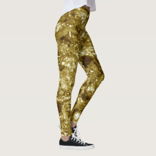 PUUR GOUD maanlandschap Patroon + jouw tekst / fot Leggings