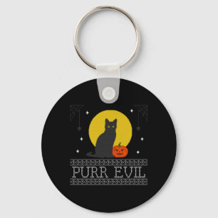Puur Kwaad _ Grappige Lieve Enge Halloween Zwarte Sleutelhanger