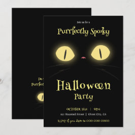Puur Spooky Cat Lovers' Halloween Party Kaart