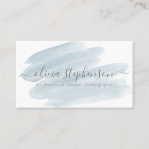 Puur Stof Blauw Aquarel Swash Visitekaartje