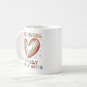 Puur uit de ruimte overleven koffiemok (Voorkant links)