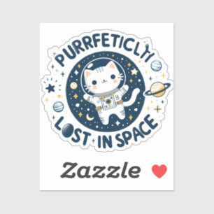 Puur verloren in de ruimte Schattigee Cat Astronau Sticker