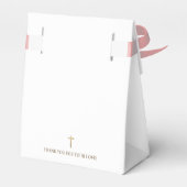 Puur wit doopgoud kruis Dank u Bedankdoosjes (Achterkant)