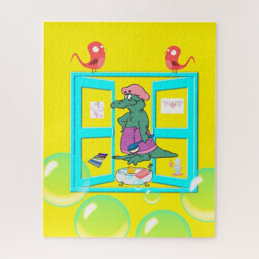 Puzles Alligator Birds Bubble Bath Bubbles Legpuzzel (Verticaal)