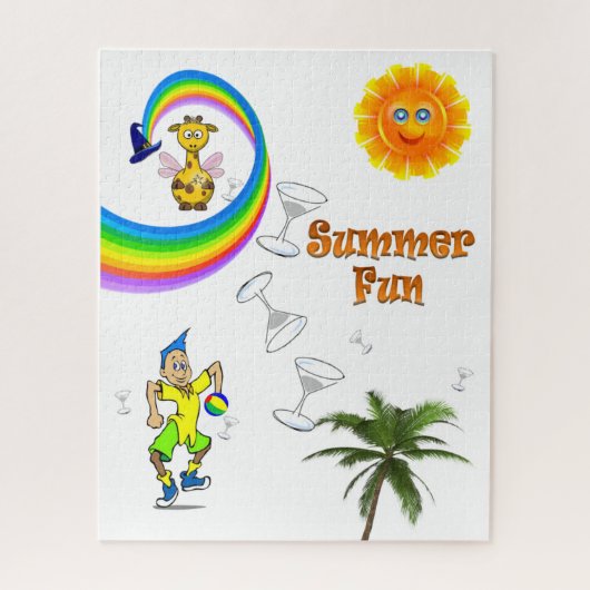 Puzles Beach Fun Rainbow Giraffe Legpuzzel (Verticaal)