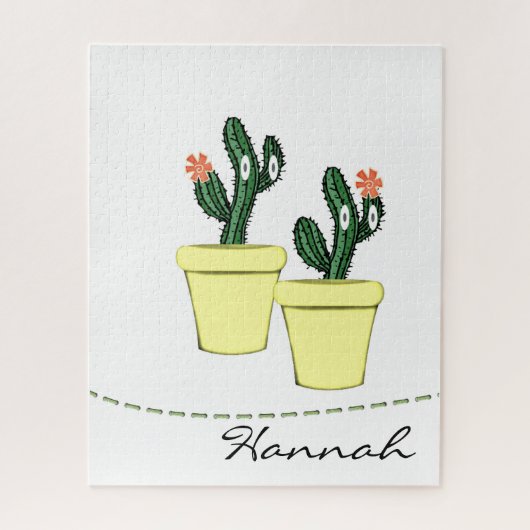 Puzles Cactus Yellow Pots Floral Legpuzzel (Verticaal)