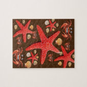 Puzles Crab Starfish Beach Shells Brown Legpuzzel (Horizontaal)