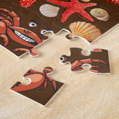 Puzles Crab Starfish Beach Shells Brown Legpuzzel (Zijkant)