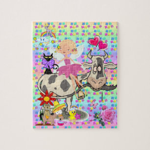 Puzles Fairy Rainbow Unicorn Dog Koe Fun Legpuzzel