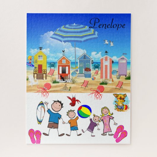 Puzles Family Beach Fun Octopus Legpuzzel (Verticaal)