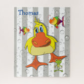 Puzles Gray & White Stripe Fish Duck Legpuzzel (Verticaal)