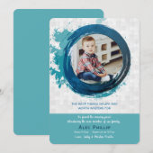 Puzles Piecks Blue Photo Adoption Announge Kaart (Voorkant / Achterkant)