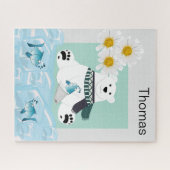 Puzles Polar Beer Fish Ice Daisy Floral Legpuzzel (Horizontaal)