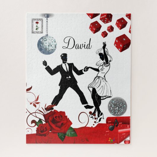 Puzles Red Rose Floral Dice Legpuzzel (Verticaal)