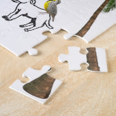 Puzles Sheep Clouds Floral Palm Tree Legpuzzel (Zijkant)
