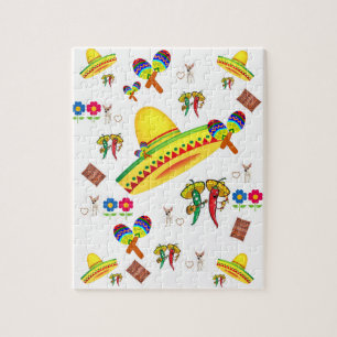 Puzles Sombrero Hot Peppers Dog Floral Legpuzzel