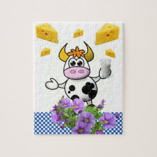 Puzles White en Blue Pset Cow Milk Cheese Legpuzzel