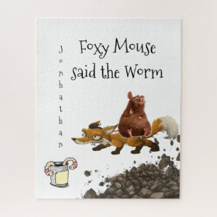 Puzles White Fox Mouse Worm Legpuzzel