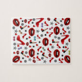 Puzles White Red Lipstick Heels Heels Legpuzzel (Horizontaal)