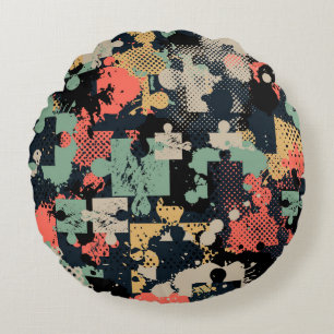 Puzzel Abstract: Creative  Naadloos. Rond Kussen