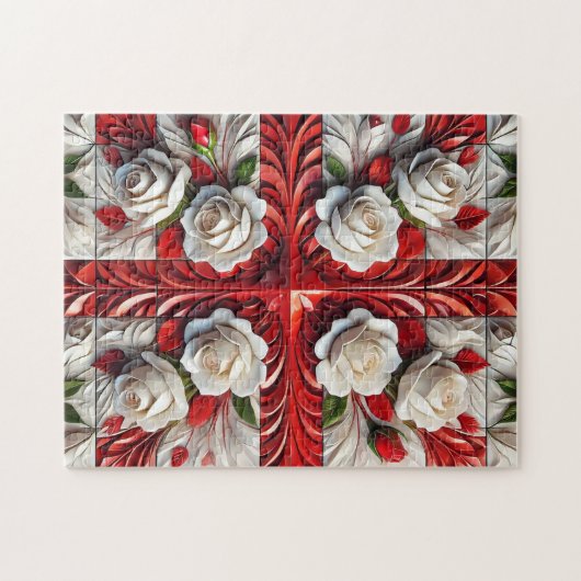 Puzzel abstract Engels Rozen Ontwerp Legpuzzel (Horizontaal)