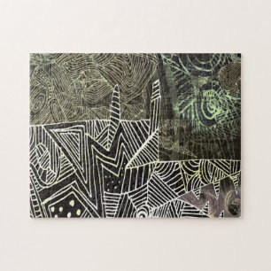 puzzel " Abstract met de wolf " Legpuzzel