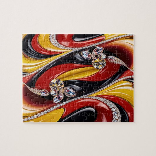 Puzzel abstract modern design Belgische kleuren Legpuzzel (Horizontaal)