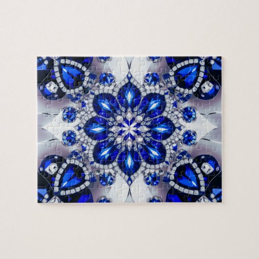Puzzel abstract Modern Design Blauw Wit Kleuren (Horizontaal)