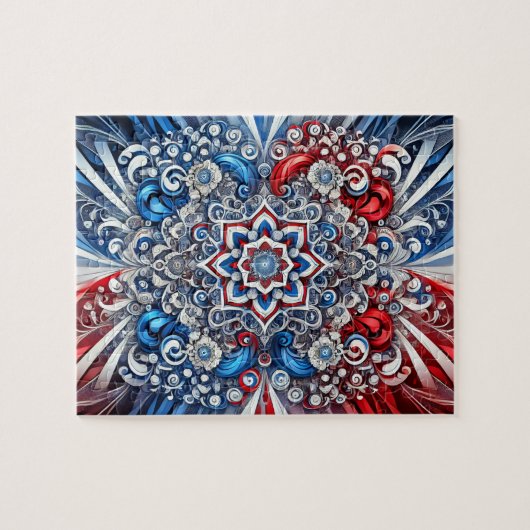 Puzzel abstract modern design Franse kleuren (Horizontaal)