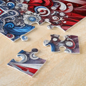 Puzzel abstract modern design Franse kleuren Legpuzzel (Zijkant)