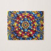 Puzzel abstract modern design in Roemeense kleuren Legpuzzel (Horizontaal)