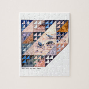 puzzel - art quilt Quail Covey