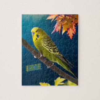 Puzzel Autumn Tree Vibrant Budgie Bird