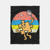 Puzzel Badminton Speler Autisme Bewustzijn Autisti Fleece Deken (Voorkant)