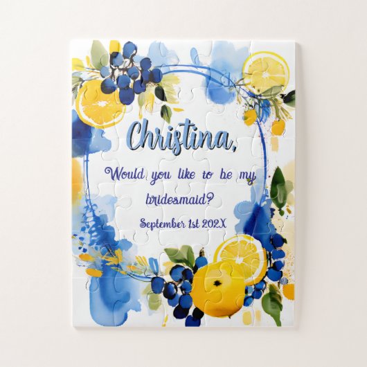 Puzzel bruidsmeisje uitnodiging (Verticaal)