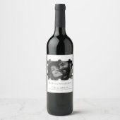 Puzzel collage foto bruiloft zwart en wit wijn etiket (Voorkant)