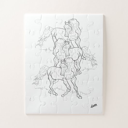 Puzzel: Dansende Arabische paarden Legpuzzel (Verticaal)
