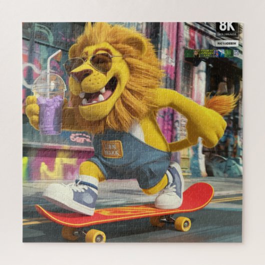Puzzel echte León Mark, op zijn skateboard Legpuzzel (Verticaal)