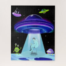 PUZZEL: Grappige Alien-UFO-Ontvoering