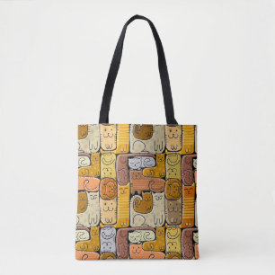 Puzzel Grappige Katten Huis Naadloos Draagtas