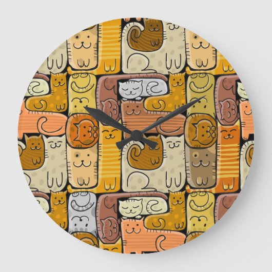 Puzzel Grappige Katten Huis Naadloos Grote Klok (Voorkant)