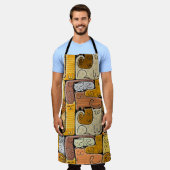 Puzzel Grappige Katten Huis Naadloos Schort (Gedragen)