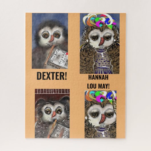 Puzzel Grappige, schattige UILEN! DEXTER, HANNAH L Legpuzzel (Verticaal)