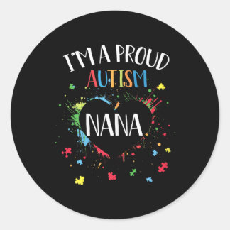 Puzzel hart in een trots autisme nana autisme bewu ronde sticker