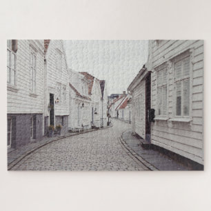puzzel in het dorp cobblestone